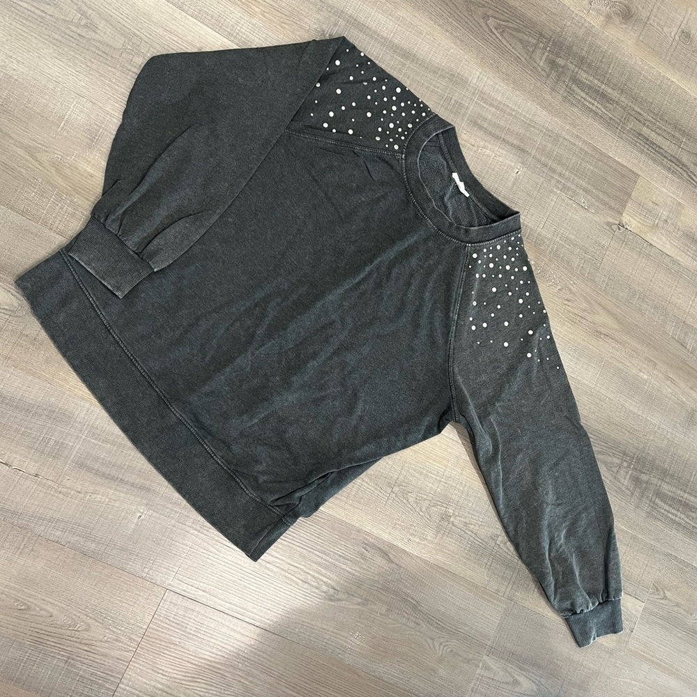 Maurices Charcoal Color Studded Sweatshirt